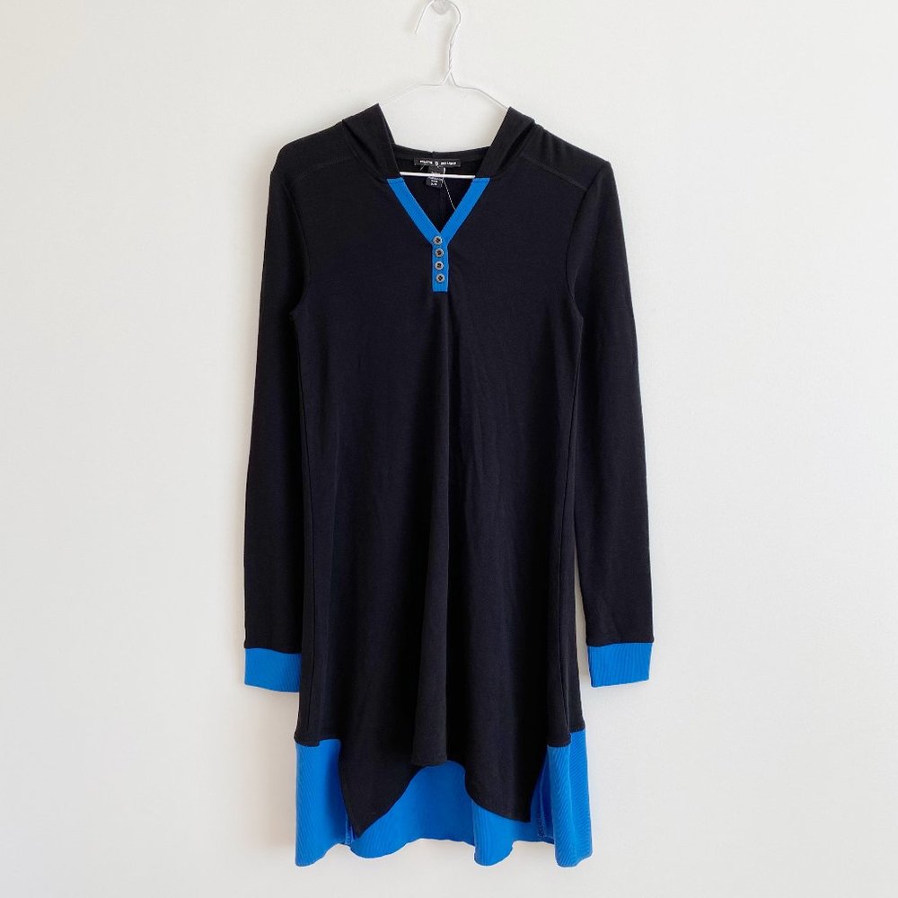 Cable & Gauge, NWOT, Black&Blue Casual Dress Hoodie Long Sleeve, Size SP